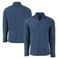 thumbnail image 1 of Men's Cutter & Buck  Heather Navy Detroit Lions Peshastin Eco Fleece Tri-Blend Raglan Recycled Quarter-Zip Jacket, 1 of 3