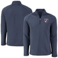 thumbnail image 1 of Men's Cutter & Buck Heather Navy FC Dallas Peshastin Eco Fleece Recycled Raglan Half-Zip Top, 1 of 3