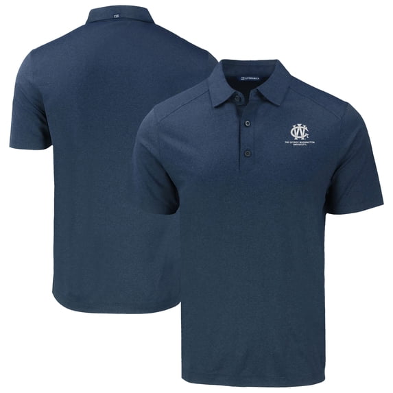 Men's Cutter & Buck Heather Navy George Washington University Big & Tall Forge Eco Stretch Recycled Polo