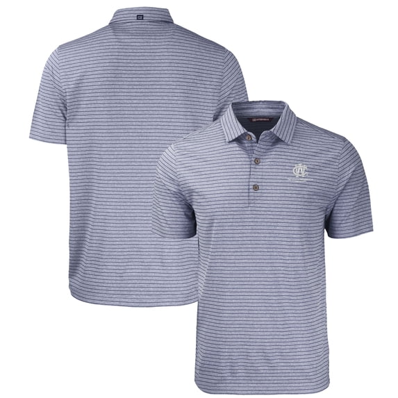 Men's Cutter & Buck Heather Navy George Washington University Big & Tall Forge Eco Stripe Stretch Recycled Polo