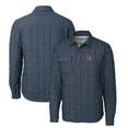 thumbnail image 1 of Men's Cutter & Buck Heather Navy Gonzaga Bulldogs Rainier PrimaLoft Eco Insulated Quilted Button-Up Shacket, 1 of 3