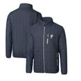 thumbnail image 1 of Men's Cutter & Buck Heather Navy Houston Texans Throwback Logo Rainier PrimaLoft Eco Insulated Full-Zip Puffer Jacket, 1 of 3