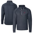 thumbnail image 1 of Men's Cutter & Buck Heather Navy Jacksonville Jumbo Shrimp Big & Tall Mainsail Sweater-Knit Half-Zip Pullover Jacket, 1 of 3
