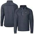 thumbnail image 1 of Men's Cutter & Buck Heather Navy Los Angeles Chargers Big & Tall Mainsail Sweater-Knit Raglan Half-Zip Jacket, 1 of 3