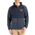 thumbnail image 1 of Men's Cutter & Buck Heather Navy Michigan Wolverines Peshastin Eco Fleece Recycled Raglan Full-Zip Tri-Blend Hybrid, 1 of 2
