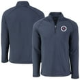 thumbnail image 1 of Men's Cutter & Buck Heather Navy New England Revolution Peshastin Eco Fleece Recycled Raglan Half-Zip Top, 1 of 3