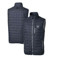 thumbnail image 1 of Men's Cutter & Buck Heather Navy New York Giants Throwback Logo Rainier PrimaLoft Eco Insulated Full-Zip Puffer Vest, 1 of 3