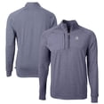 thumbnail image 1 of Men's Cutter & Buck Heather Navy New York Yankees Adapt Eco Knit Stretch Recycled Quarter-Zip Pullover Top, 1 of 3