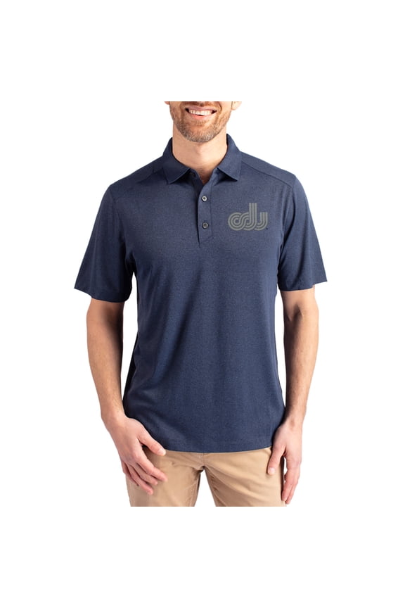 Men's-Cutter & Buck Heather Navy Old Dominion Monarchs Forge Vault Eco Stretch Recycled Polo