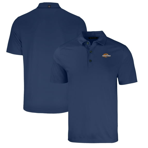 Men's Cutter & Buck Heather Navy Pepperdine Waves Big & Tall Forge Eco Stretch Recycled Polo