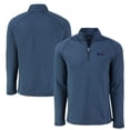 thumbnail image 1 of Men's Cutter & Buck  Heather Navy Philadelphia Eagles Peshastin Eco Fleece Tri-Blend Raglan Recycled Quarter-Zip Jacket, 1 of 3