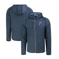 thumbnail image 1 of Men's Cutter & Buck  Heather Navy Pittsburgh Pirates Stars & Stripes Mainsail Sweater-Knit Full-Zip Hoodie, 1 of 3