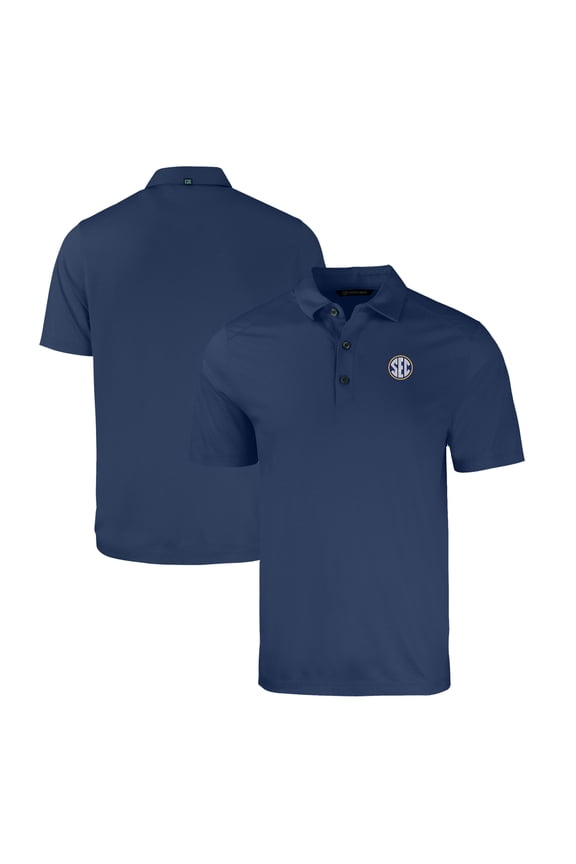 Men's Cutter & Buck Heather Navy SEC Gear Forge Eco Stretch Recycled Polo