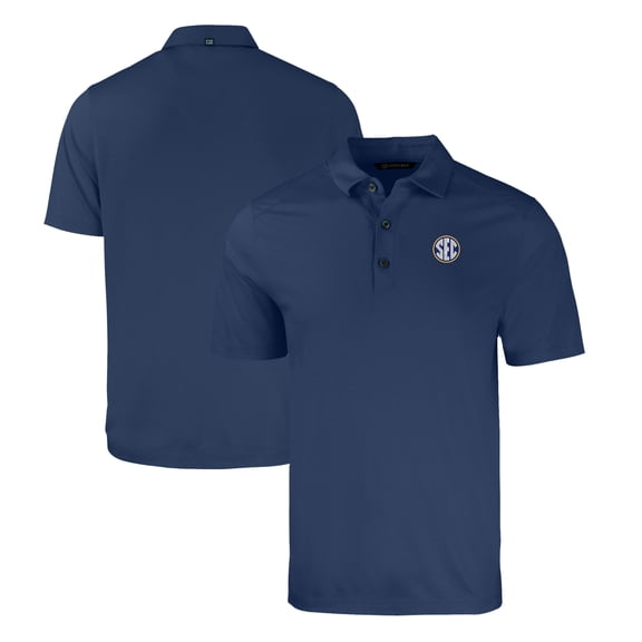 Men's Cutter & Buck Heather Navy SEC Gear Forge Eco Stretch Recycled Polo