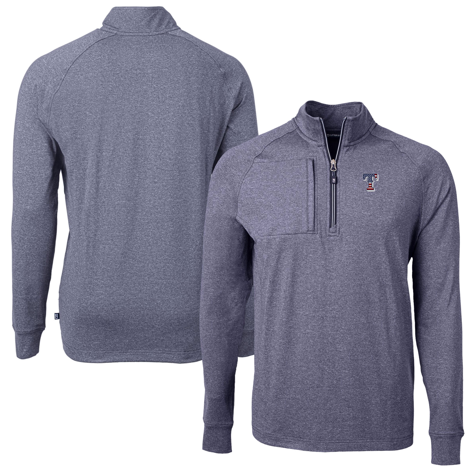 Men's Cutter & Buck Heather Navy Texas Rangers Americana Logo Big ...