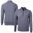 thumbnail image 1 of Men's Cutter & Buck  Heather Navy Texas Rangers Americana Logo Big & Tall Adapt Eco Knit Stretch Recycled Quarter-Zip, 1 of 3