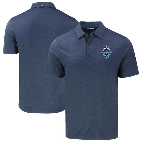 Men's-Cutter & Buck Heather Navy Vancouver Whitecaps FC Forge Eco Stretch Recycled Polo