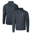 thumbnail image 1 of Men's Cutter & Buck Heather Navy Villanova Wildcats Mainsail Sweater-Knit Half-Zip Pullover Jacket, 1 of 3