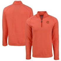 Men's Cutter & Buck  Heather Orange Cincinnati Bengals Peshastin Eco Fleece Tri-Blend Raglan Recycled Quarter-Zip Jacket