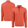 thumbnail image 1 of Men's Cutter & Buck  Heather Orange Denver Broncos Peshastin Eco Fleece Tri-Blend Raglan Recycled Quarter-Zip Jacket, 1 of 3