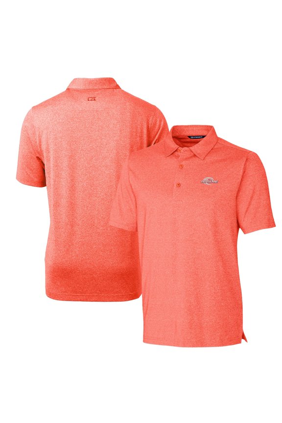 Men's Cutter & Buck Heather Orange Pepperdine Waves Forge Stretch Polo