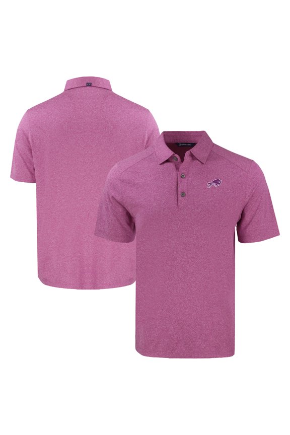 Men's Cutter & Buck Heather Pink Buffalo Bills Forge Eco Stretch Recycled Polo