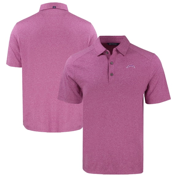 Men's Cutter & Buck Heather Pink Los Angeles Chargers Forge Eco Stretch Recycled Polo