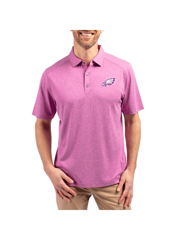 Men's Cutter & Buck Heather Pink Philadelphia Eagles Forge Eco Stretch Recycled Polo