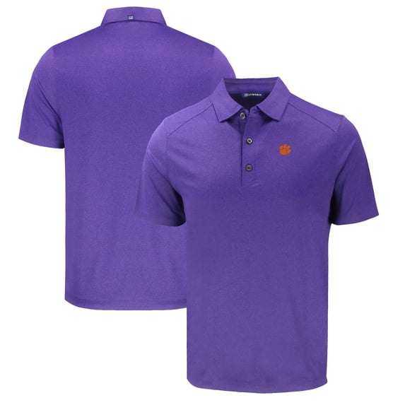 Men's Cutter & Buck Heather Purple Clemson Tigers Big & Tall Forge Eco Stretch Recycled Polo