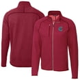 thumbnail image 1 of Men's Cutter & Buck Heather Red Charlotte Knights Mainsail Sweater-Knit Full-Zip Jacket, 1 of 3