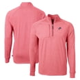 thumbnail image 1 of Men's Cutter & Buck  Heather Red Detroit Lions  Adapt Eco Knit Quarter-Zip Pullover Top, 1 of 3