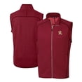 thumbnail image 1 of Men's Cutter & Buck Heather Red Frisco RoughRiders Mainsail Sweater-Knit Full-Zip Vest, 1 of 3