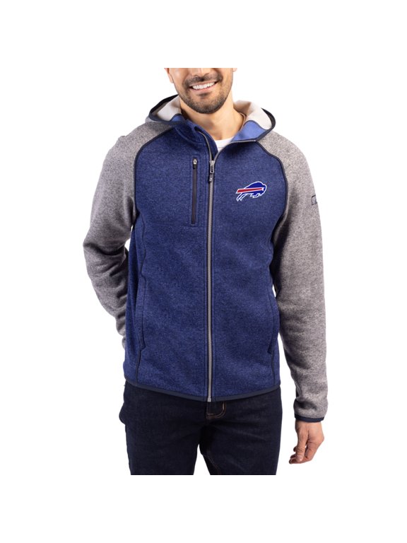Men's Cutter & Buck Heather Royal Buffalo Bills Mainsail Full-Zip Hooded Jacket