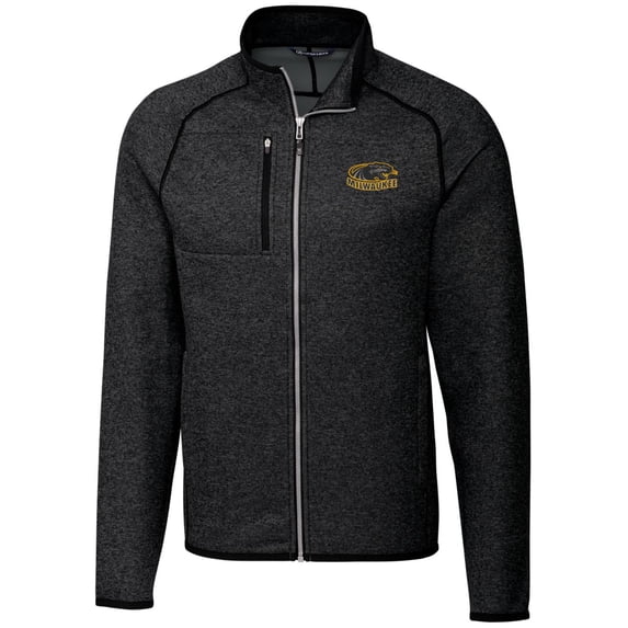 Men's Cutter & Buck Heathered Charcoal Wisconsin-Milwaukee Panthers Big & Tall Mainsail Full-Zip Jacket