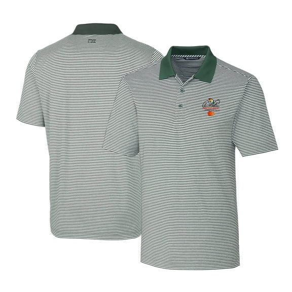 Men's Cutter & Buck Hunter Green Arnold Palmer Invitational Big & Tall Forge Tonal Stripe Stretch Polo