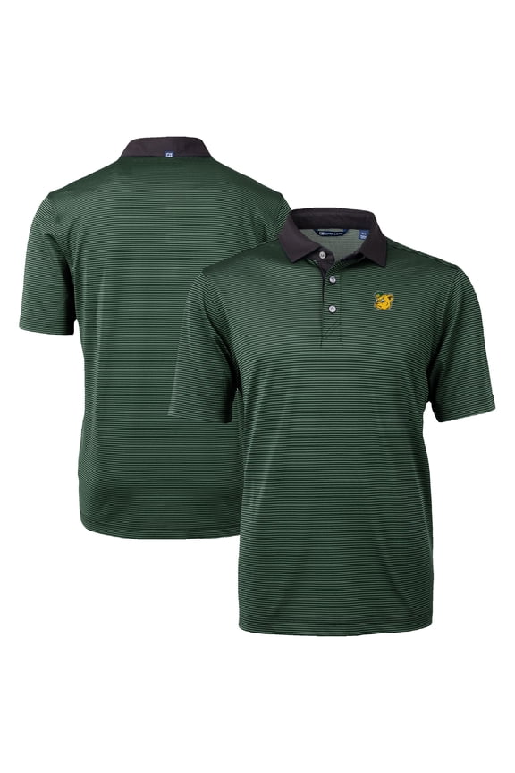 Men's-Cutter & Buck  Hunter Green/Black Baylor Bears DryTec Virtue Eco Pique Recycled Polo