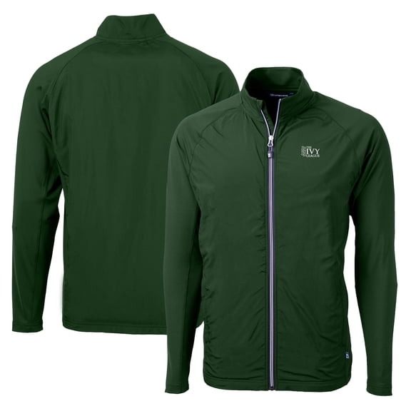 Men's Cutter & Buck  Hunter Green Ivy League Adapt Eco Knit Hybrid Recycled Full-Zip Jacket