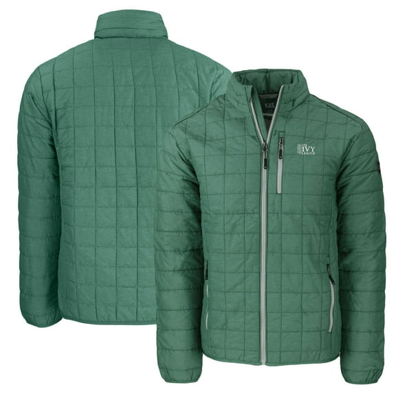 Men's Cutter & Buck  Hunter Green Ivy League Rainier PrimaLoft Eco Insulated Full-Zip Puffer Jacket
