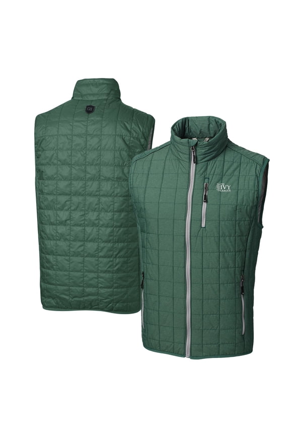 Men's Cutter & Buck Hunter Green Ivy League Rainier PrimaLoft Eco Insulated Full-Zip Puffer Vest