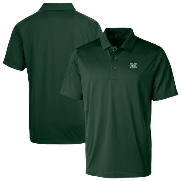 Men's Cutter & Buck Hunter Green Marshall Thundering Herd Prospect Eco Textured Stretch Recycled Polo