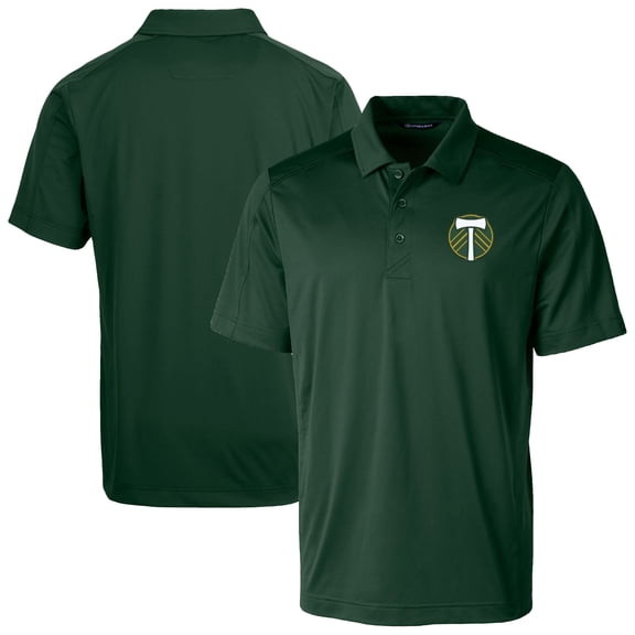 Men's-Cutter & Buck Hunter Green Portland Timbers Prospect Eco Textured Stretch Recycled Polo