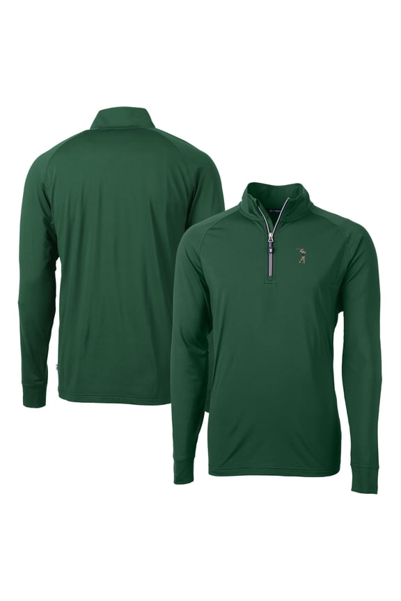 Men's Cutter & Buck Hunter Green South Florida Bulls Adapt Eco Knit Stretch Recycled Quarter-Zip Top