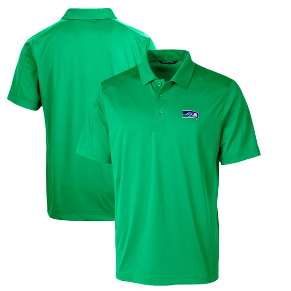 Men's Cutter & Buck Kelly Green Seattle Seahawks Throwback Logo Prospect Textured Stretch Polo