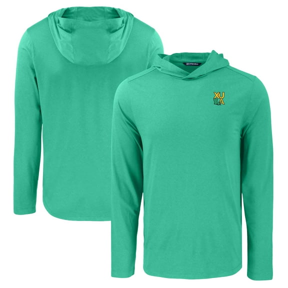 Men's Cutter & Buck Kelly Green Xavier University of Louisiana Gold Rush Coastline Epic Comfort Eco Recycled Long Sleeve