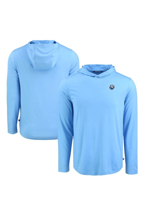 Men's Cutter & Buck Light Blue Citadel Bulldogs Coastline Epic Comfort Eco Recycled Long Sleeve Hoodie T-Shirt