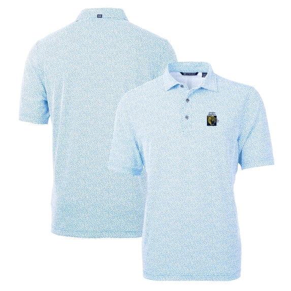 Men's Cutter & Buck Light Blue FIU Panthers Virtue Eco Pique Botanical Recycled Polo