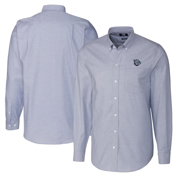 Men's Cutter & Buck Light Blue Lehigh Valley IronPigs Big & Tall Oxford Stretch Long Sleeve Button-Down Dress Shirt