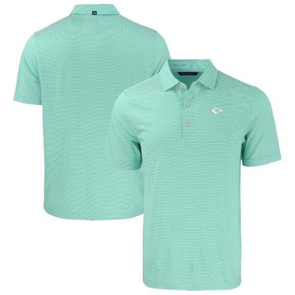 Men's Cutter & Buck Light Green Kansas City Chiefs Forge Eco Double Stripe Stretch Recycled Polo