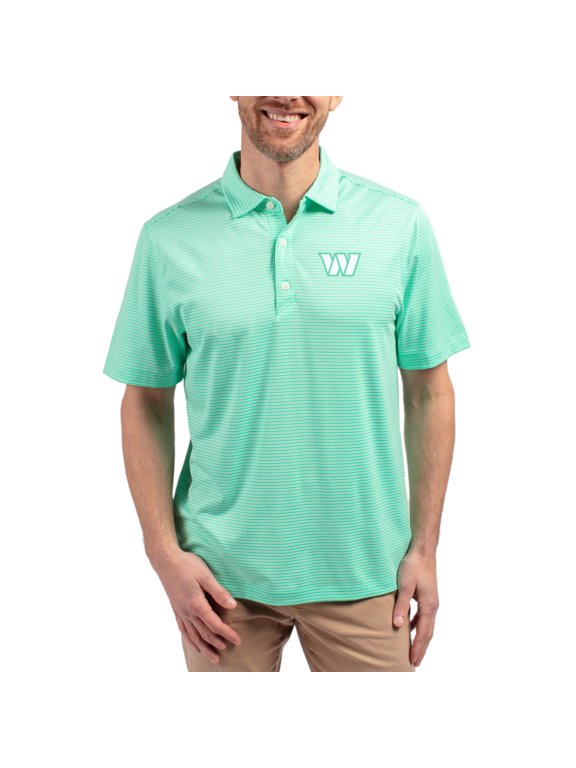 Men's Cutter & Buck Light Green Washington Commanders Forge Eco Double Stripe Stretch Recycled Polo