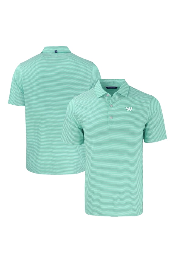 Men's Cutter & Buck Light Green Washington Commanders Forge Eco Double Stripe Stretch Recycled Polo